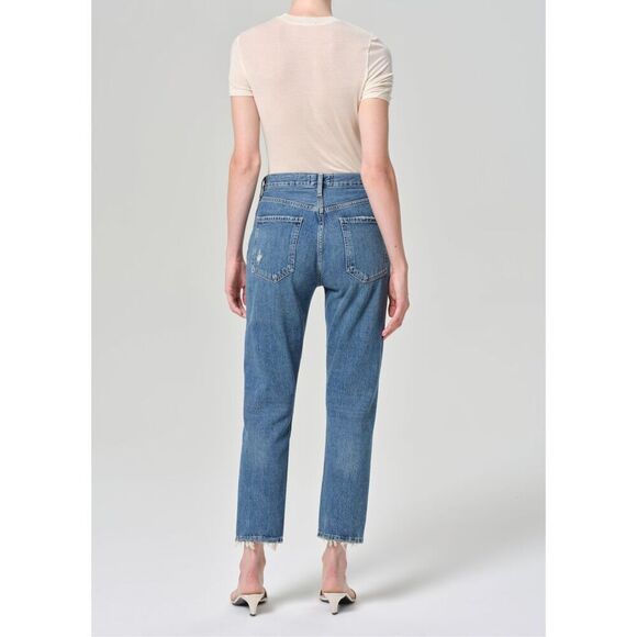 AGOLDE Riley High Rise Straight Crop Jeans – Frequency Wash Denim Size 30 - Picture 9 of 17